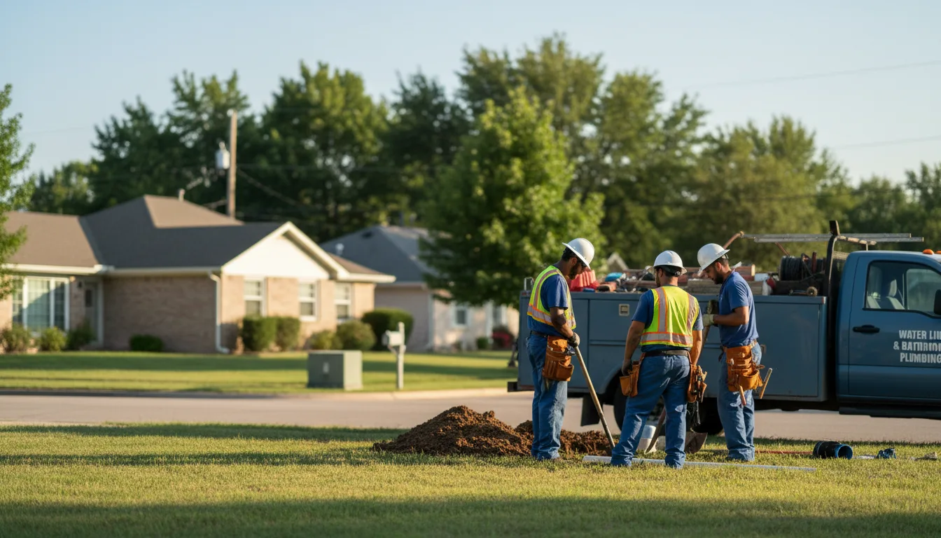 Residential water line and bathroom plumbing service in Springfield, AR
